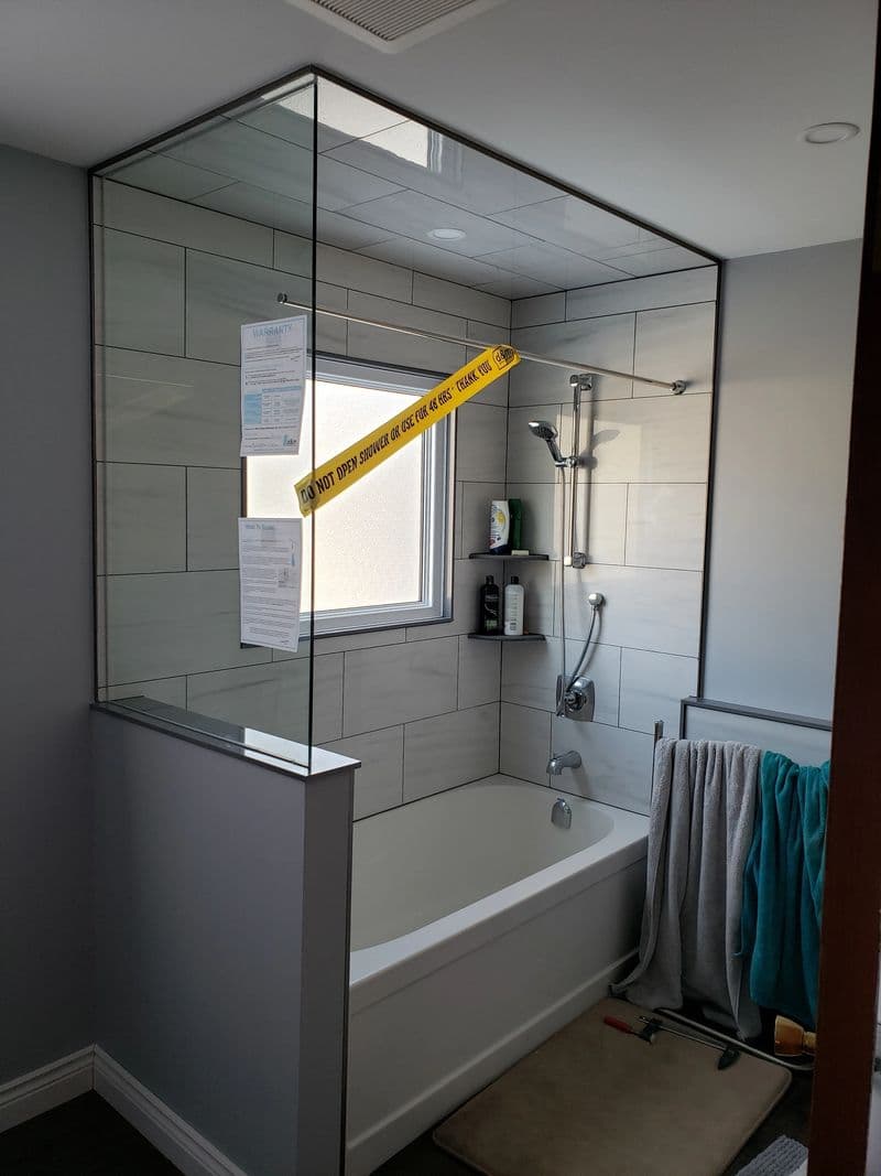 Completed bathroom space