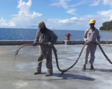 Marine or coastal concrete structure