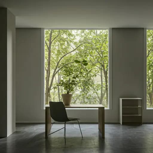 Clean minimal open-plan office space renovation