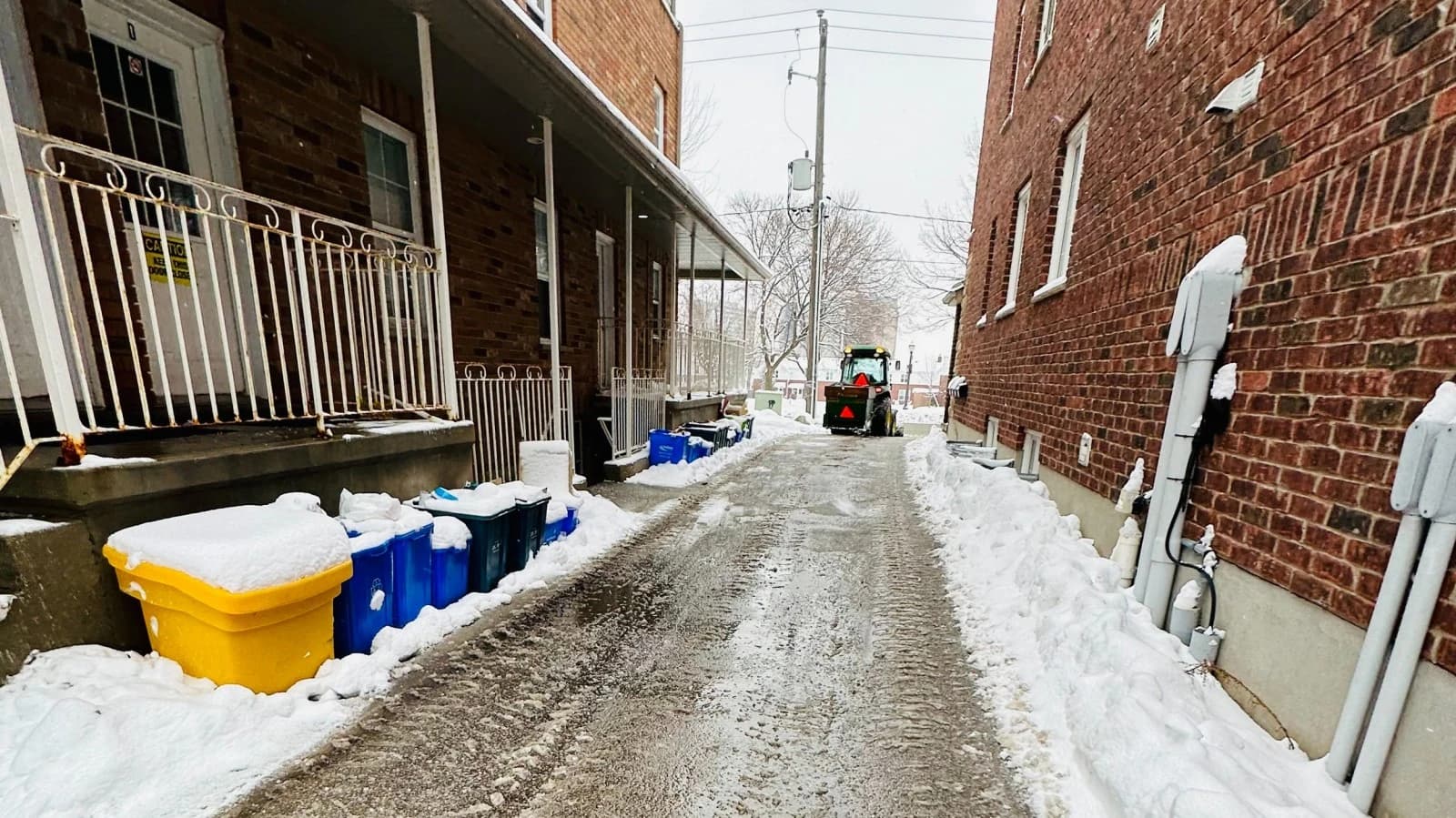 Driveway area after AUI snow plowing service