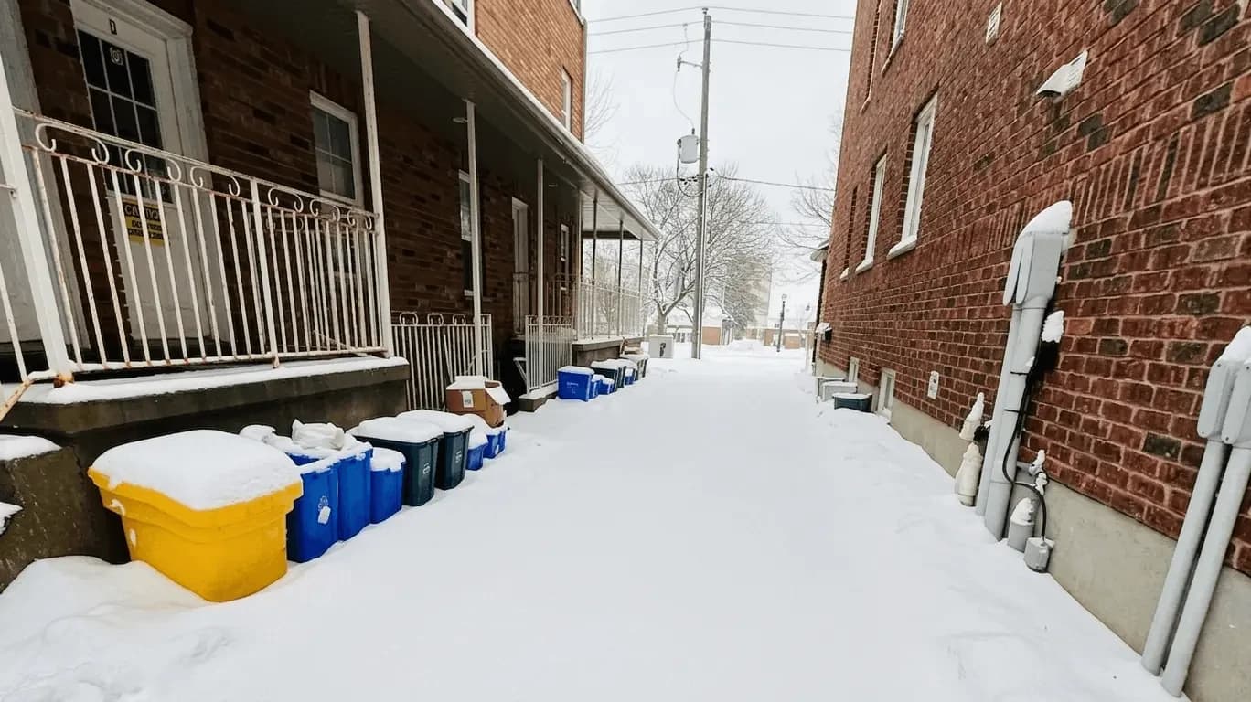 Driveway area before snow clearing service