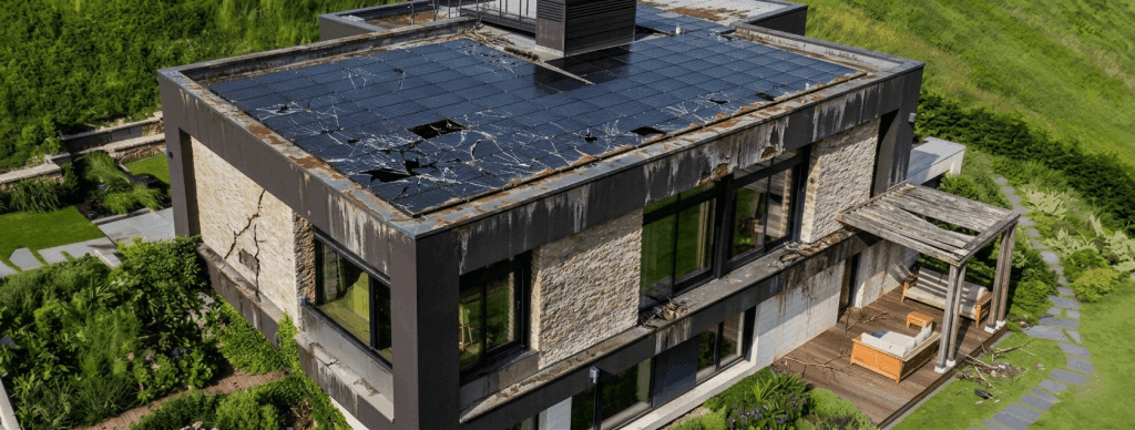 Older flat roof membrane before upgrade by Cambridge Flat Roofing