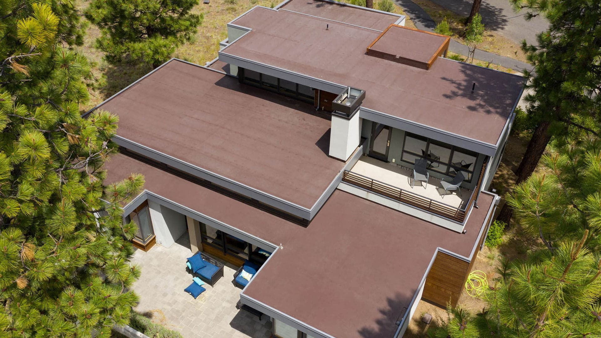 Commercial flat roof with professional membrane installation (placeholder)